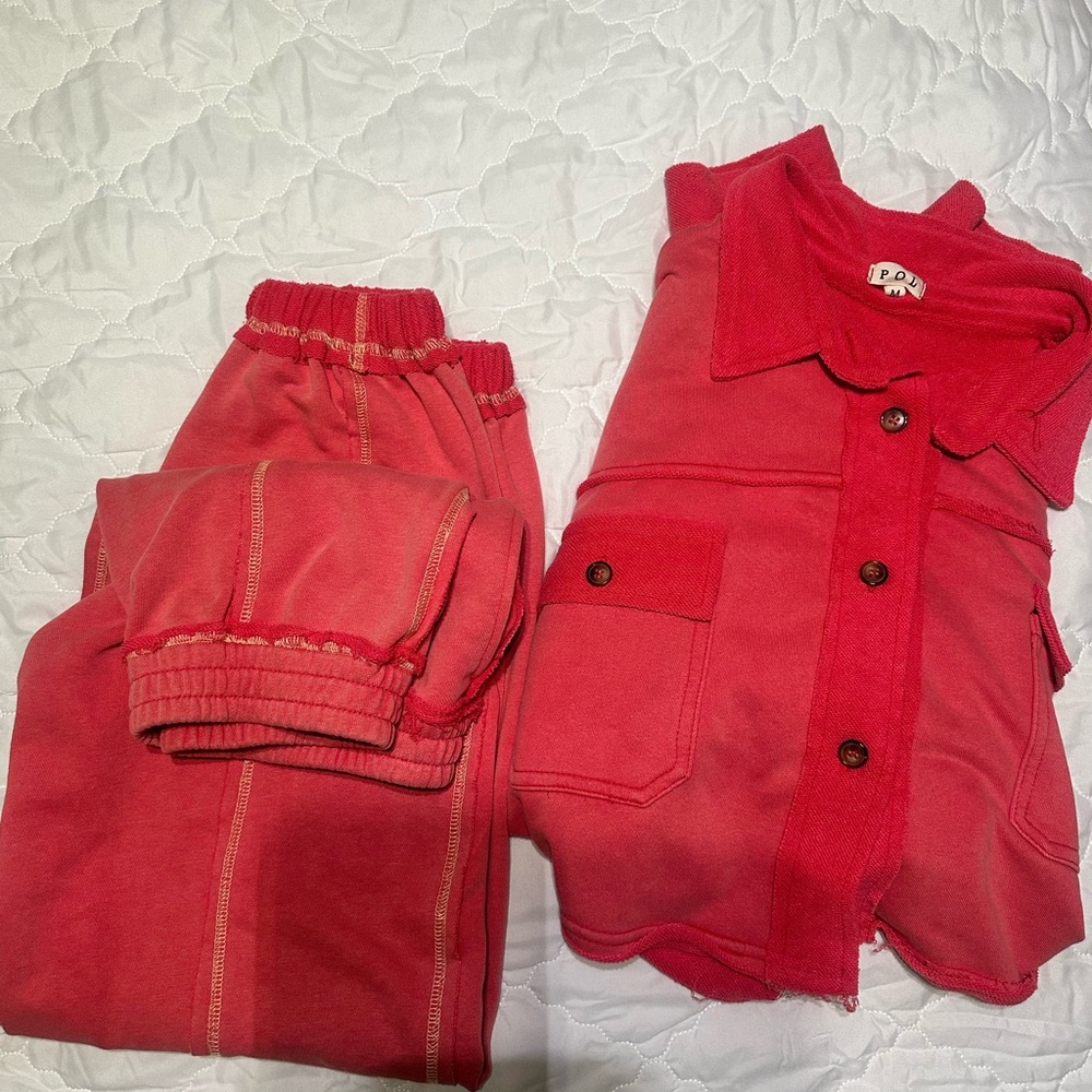 POL Women  Pink Jogger set - Picture 2 of 4
